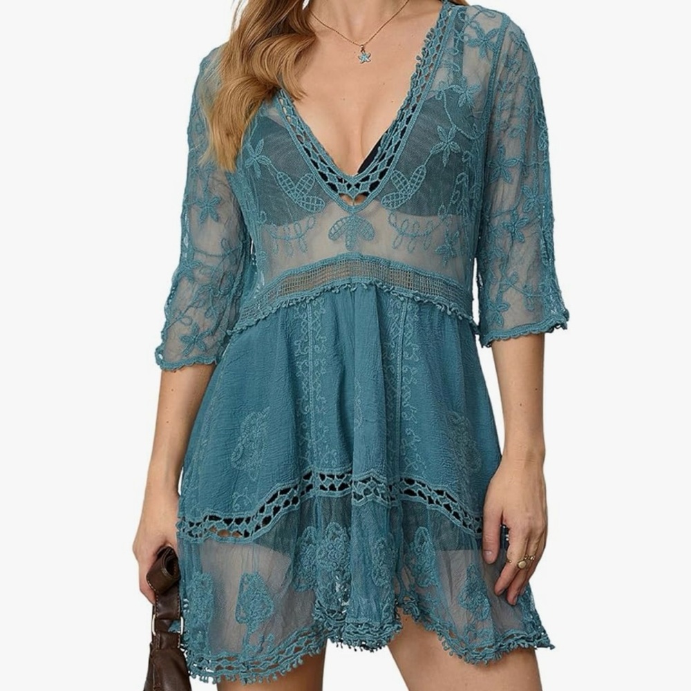 MakeMeChic Womens Beach Cover Up Dress
One size 
Green